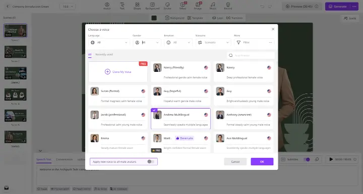 Vidnoz AI voices